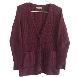 Madewell knit cardigan burgundy XS Button with pockets